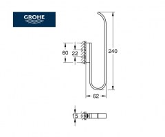 MEDIDAS PORTARROLLOS VERTICAL DOBLE SELECTION GROHE